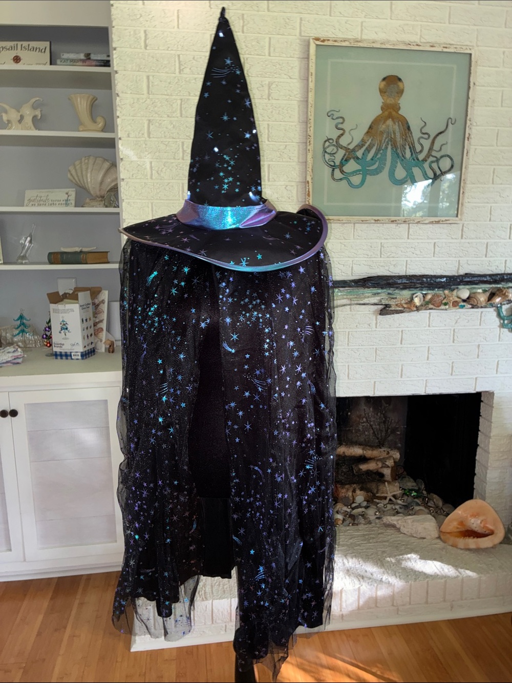 Light-Up Celestial Witch Costume Set - Hat & Cape OSFM